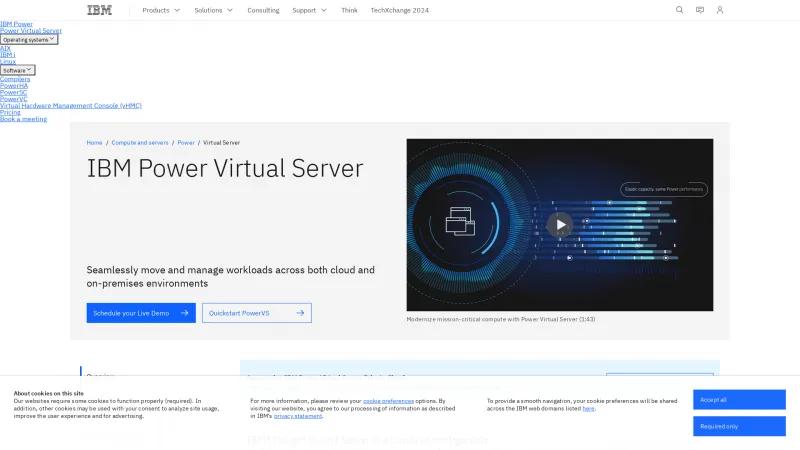 Homepage of IBM Power Virtual Server