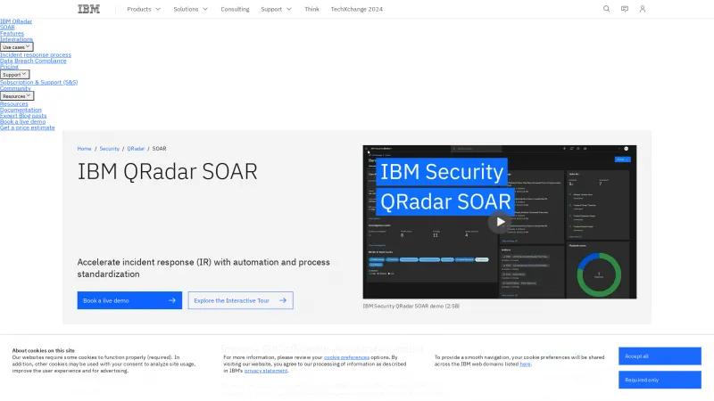 Homepage of IBM Security QRadar SOAR