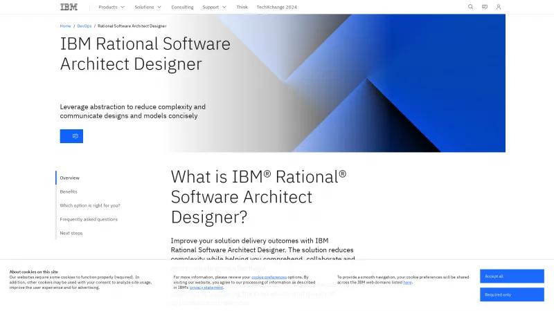 Homepage of IBM Rational Software Architect Designer