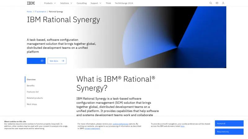 Homepage of IBM Rational Synergy