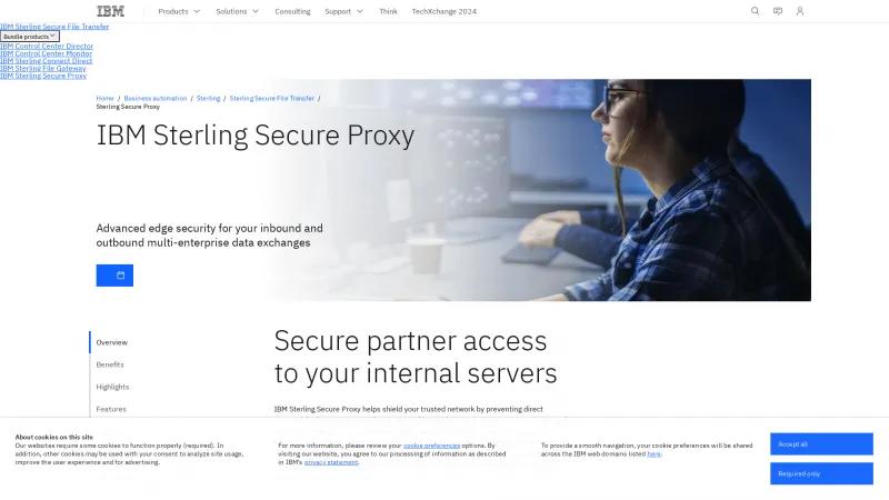 Homepage of IBM Secure Proxy