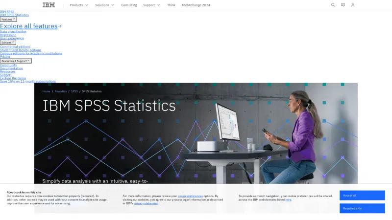 Homepage of IBM SPSS Statistics