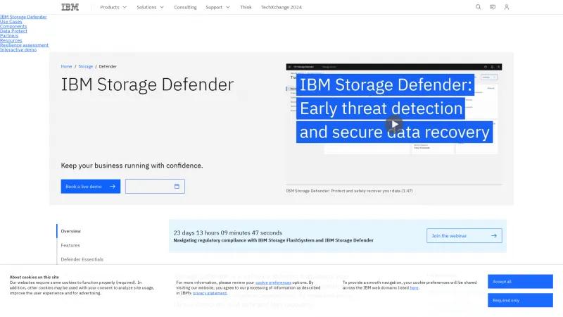 Homepage of IBM Storage Defender