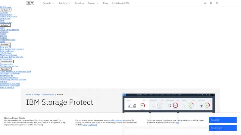 Homepage of IBM Storage Protect