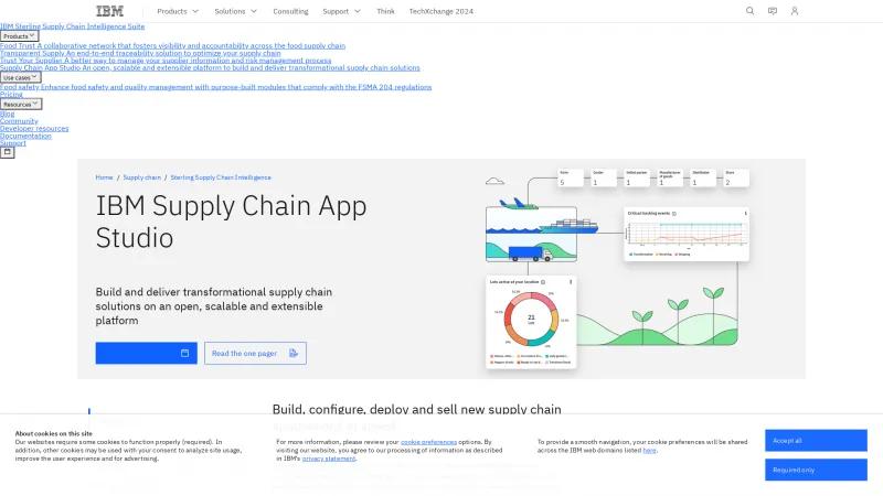 Homepage of IBM Supply Chain Control Tower