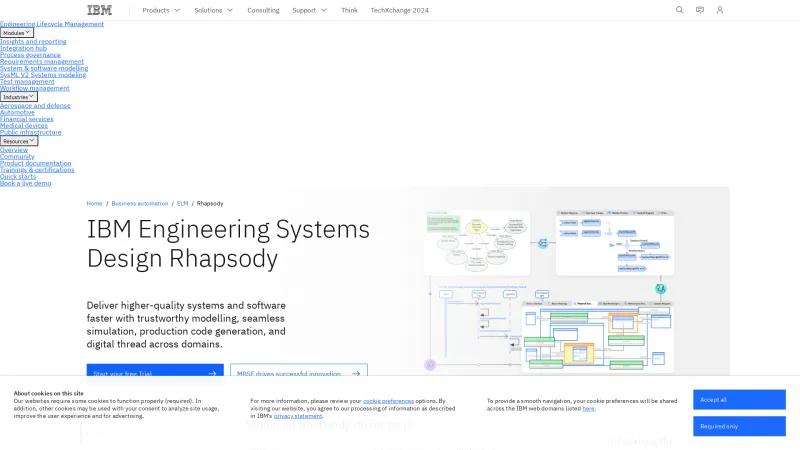 Homepage of IBM Rhapsody