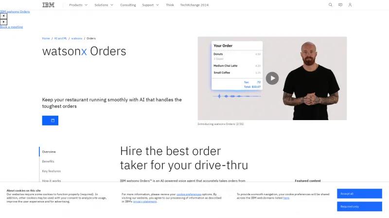 Homepage of IBM watsonx Orders