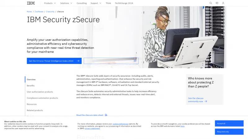 Homepage of IBM Security zSecure