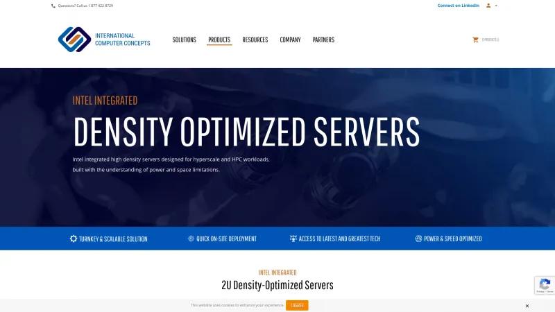 Homepage of Intel Integrated Density Optimized Servers