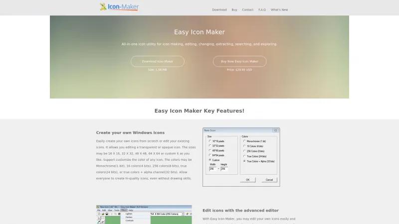 Homepage of Easy Icon Maker