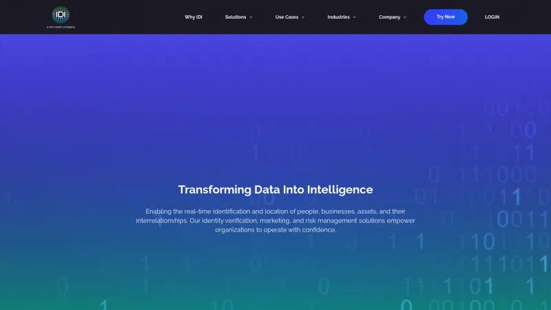 Homepage of IDI Data