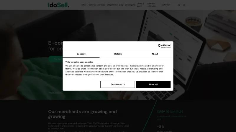 Homepage of IdoSell