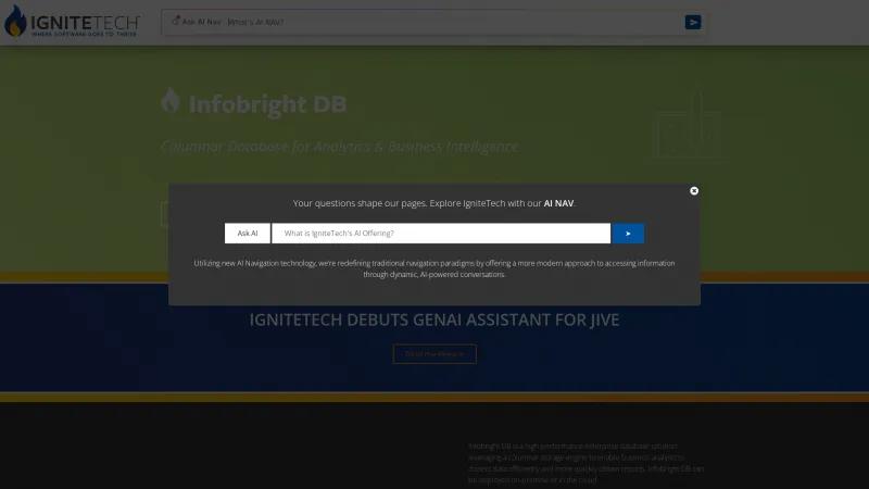 Homepage of Infobright DB