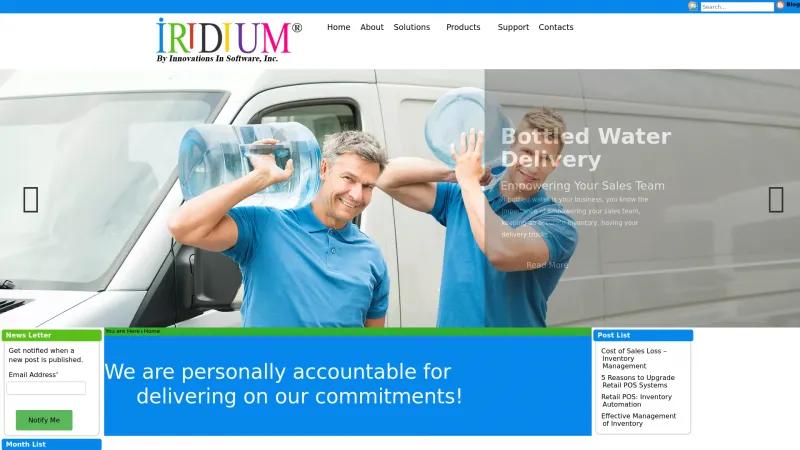 Homepage of Iridium Retail Manager