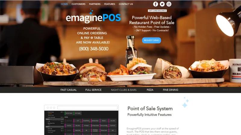 Homepage of EmaginePOS