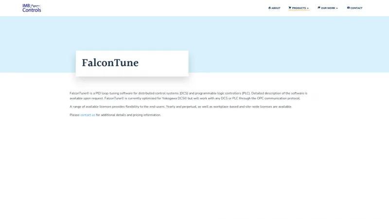 Homepage of FalconTune