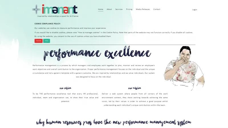 Homepage of Imenent