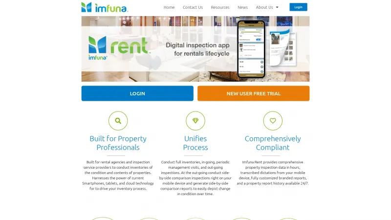 Homepage of Imfuna Rent