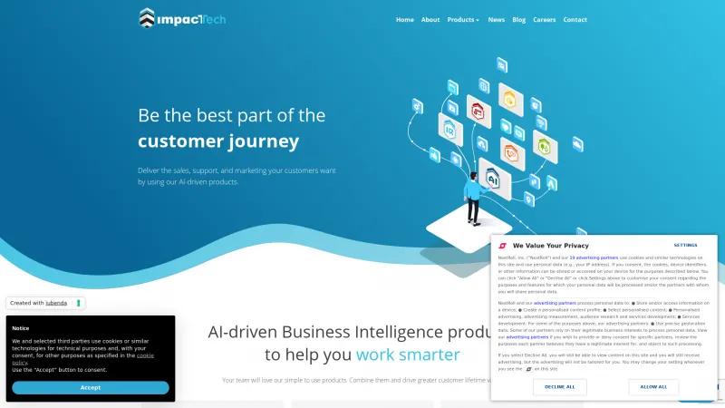 Homepage of Impact Telecom