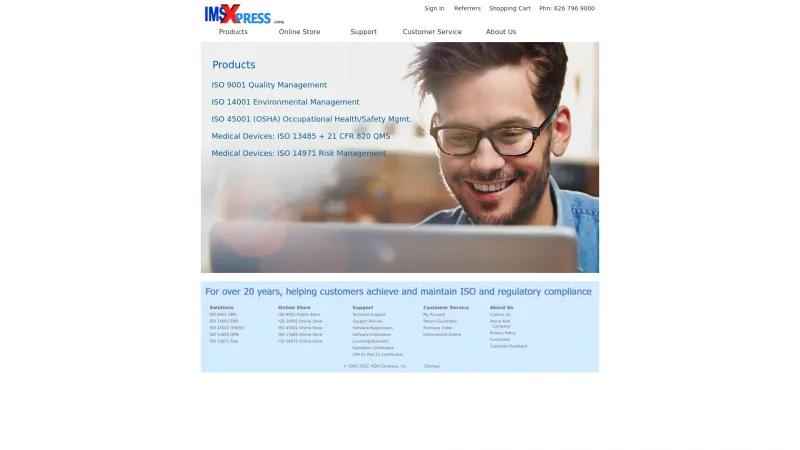 Homepage of ISO 13485 Quality Management