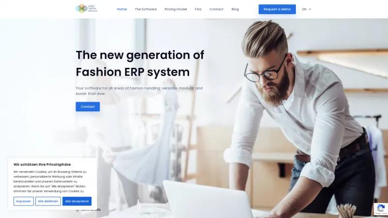 Homepage of Indigo Fashion Software