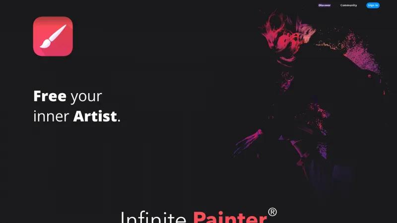 Homepage of Infinite Painter