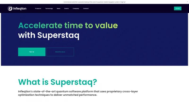 Homepage of Superstaq