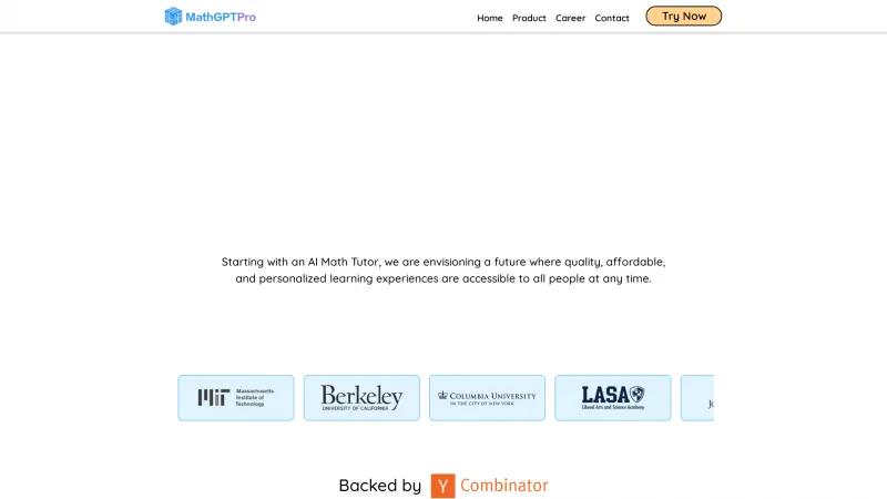 Homepage of MathGPTPro