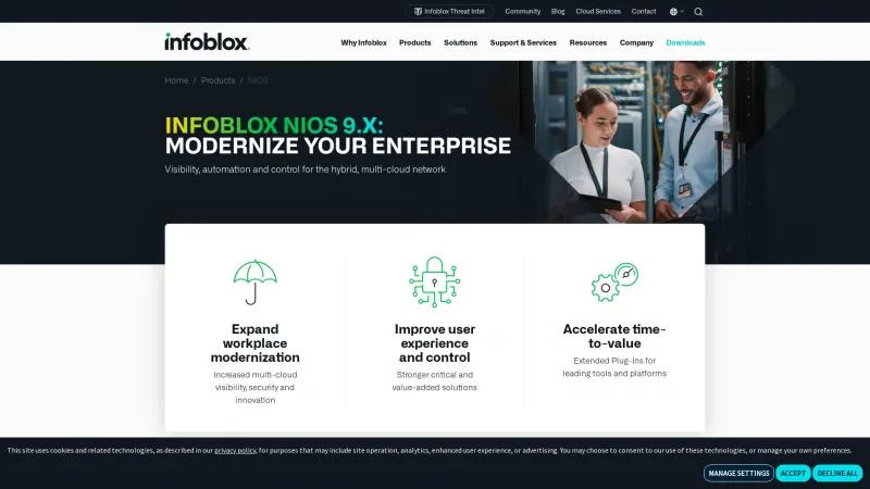 Homepage of Infoblox NIOS