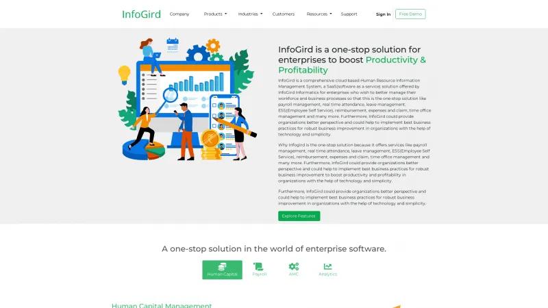 Homepage of InfoGird