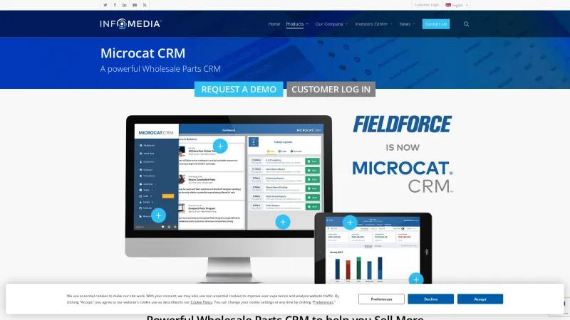 Homepage of Microcat CRM