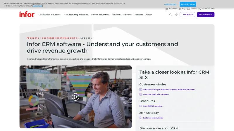 Homepage of Infor CRM