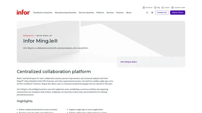 Homepage of Infor Ming.le