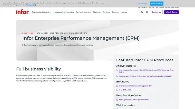 Homepage of Infor d/EPM