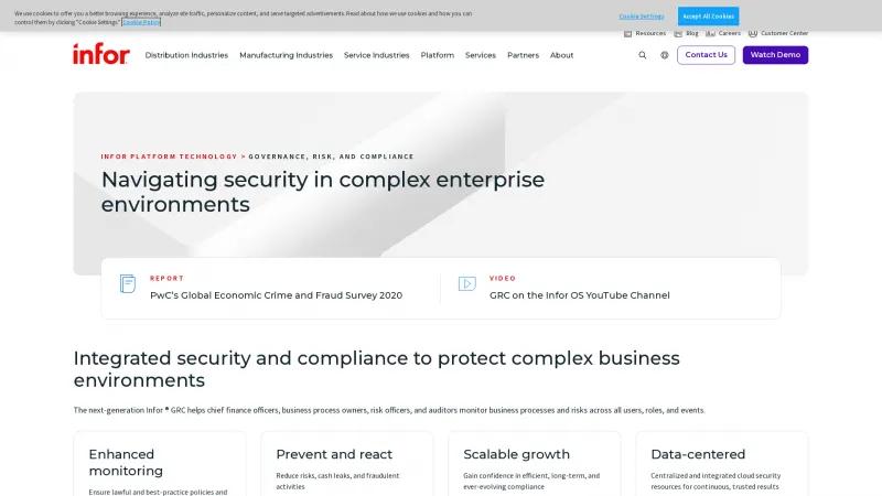 Homepage of Infor GRC