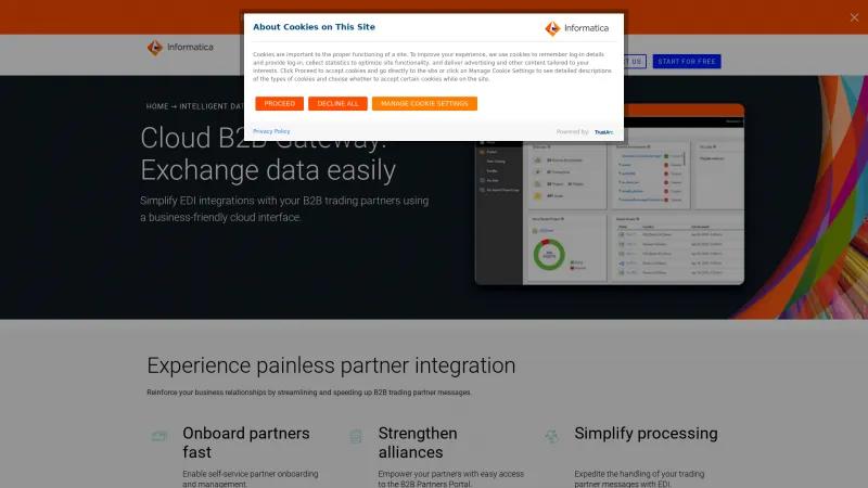 Homepage of Informatica Cloud B2B Gateway