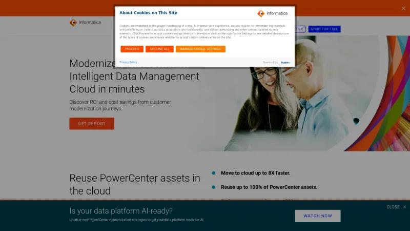 Homepage of Informatica PowerCenter