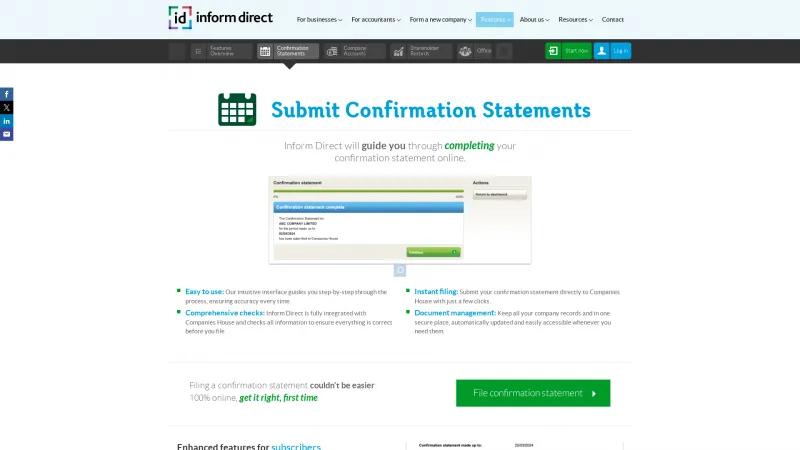 Homepage of Inform Direct