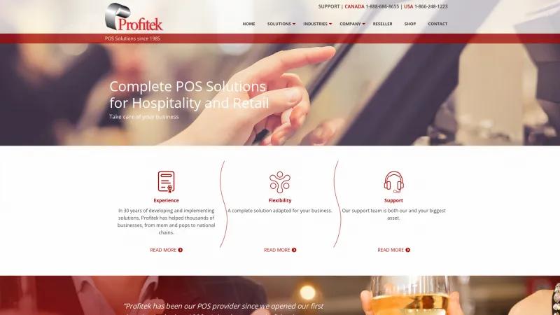 Homepage of Profitek POS