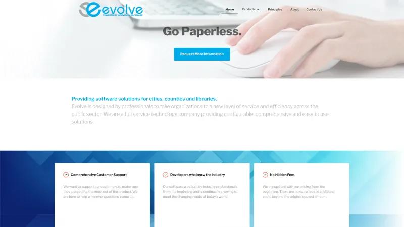 Homepage of Evolve Library