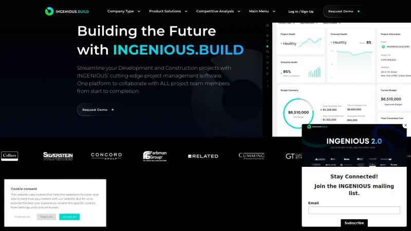 Homepage of INGENIOUS.BUILD