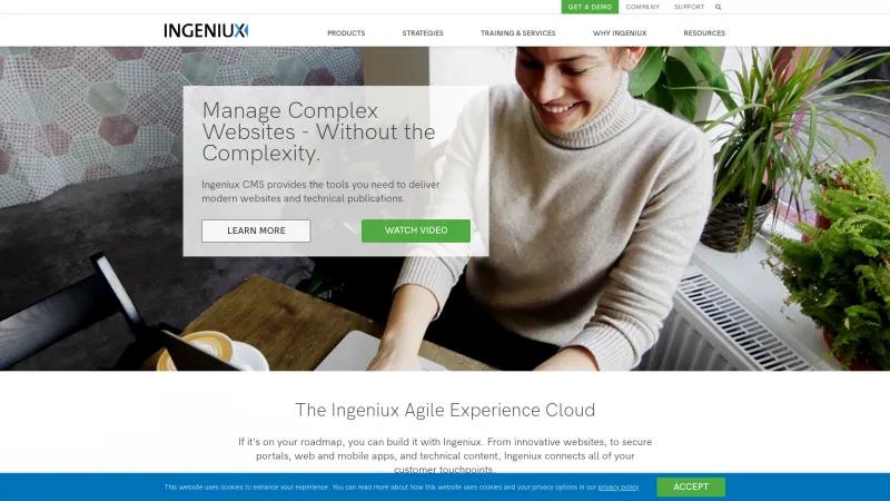 Homepage of Ingeniux