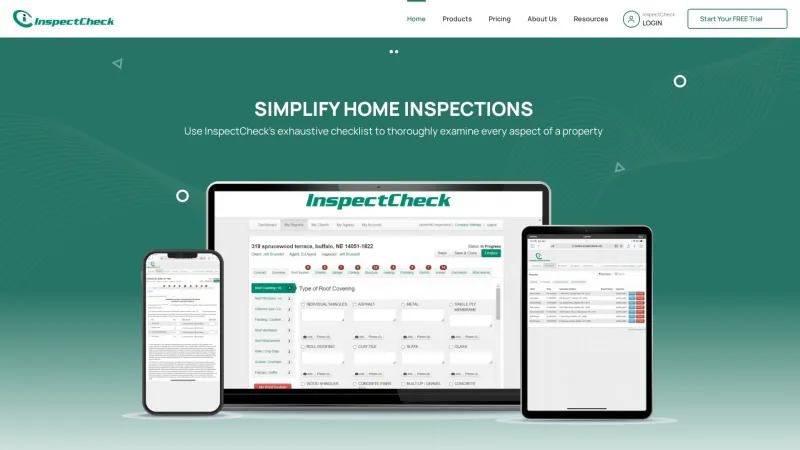 Homepage of inspectcheck