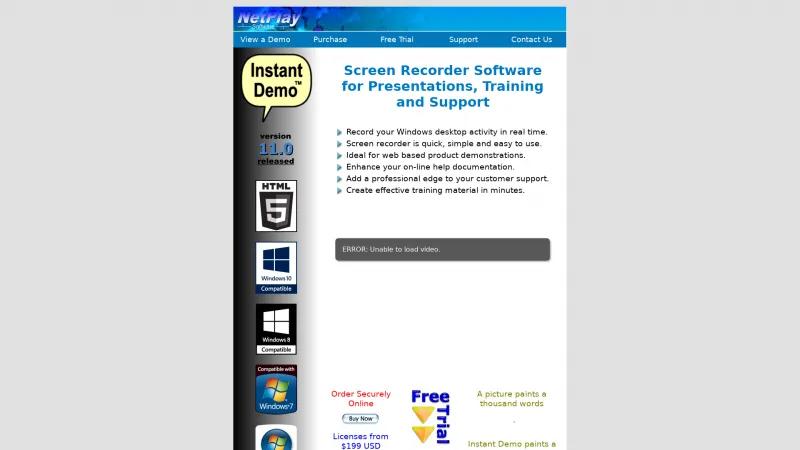 Homepage of Instant Demo