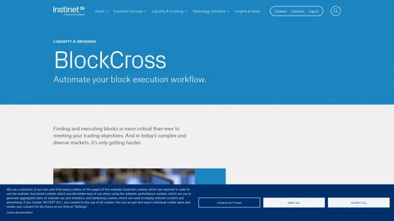 Homepage of BlockCross