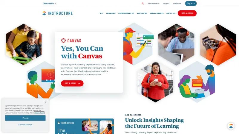 Homepage of Canvas