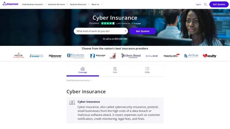 Homepage of Insureon