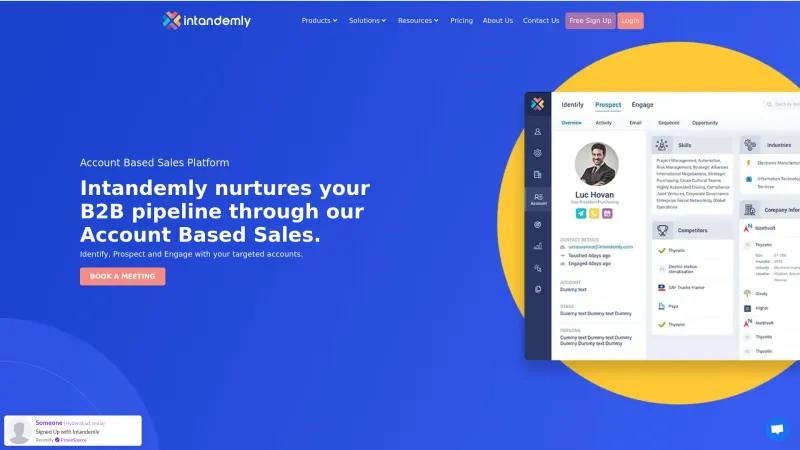 Homepage of Intandemly