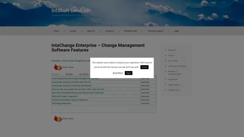 Homepage of IntaChange Enterprise