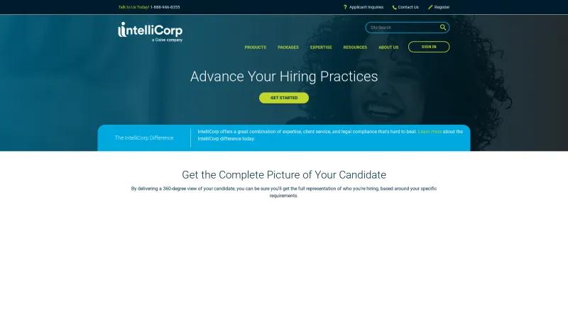 Homepage of IntelliCorp